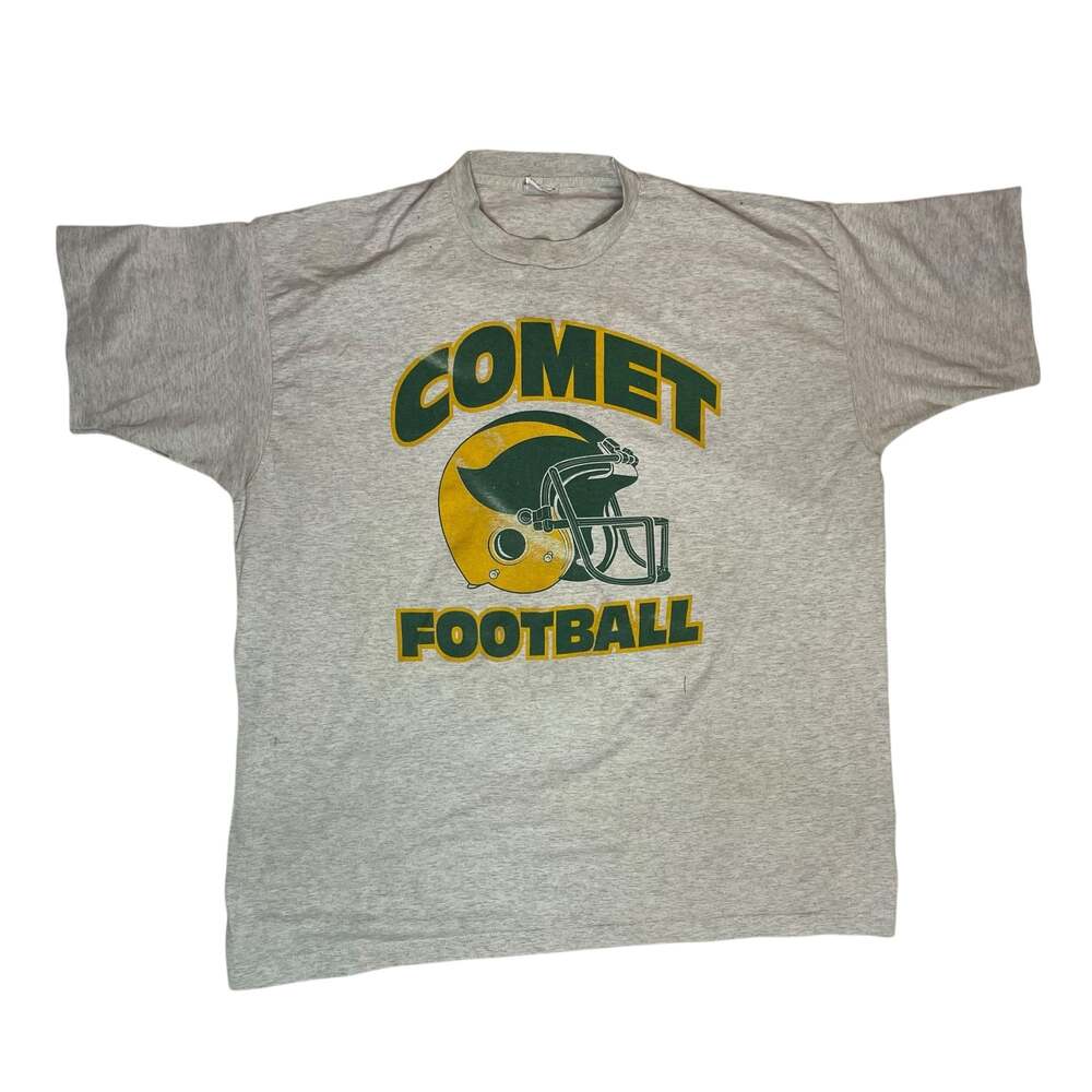 Vintage Comet Football T Shirt Mens XL Gray Graphic Tee Distressed